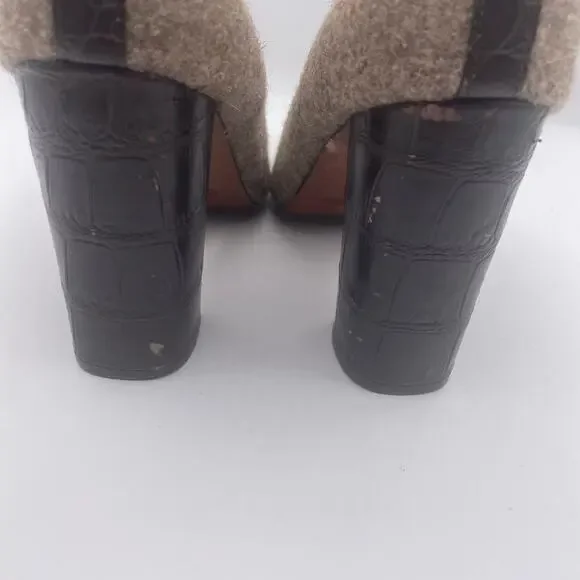 Coach Ophelia Heels Pumps Croco Gray Brown Fabric Womens 10 - Picture 7 of 9